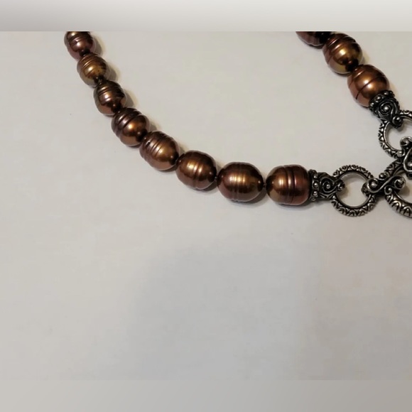 Barbara Bixby 18kt and Sterling Chocolate Pearl Key Enhancer Necklace - Picture 13 of 16